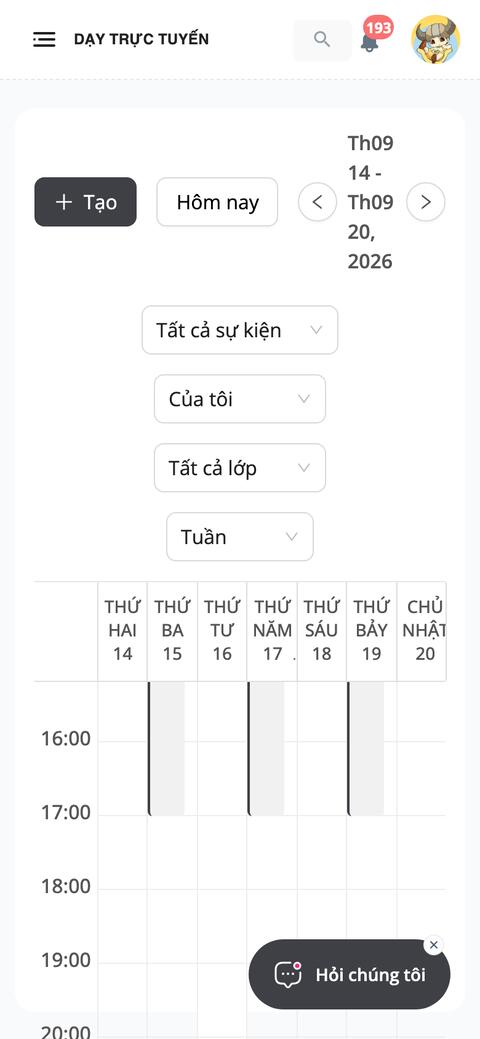 Dạy trực tuyến trên điện thoại