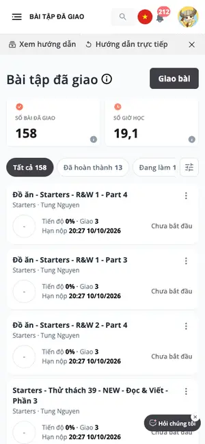 Bài tập đã giao