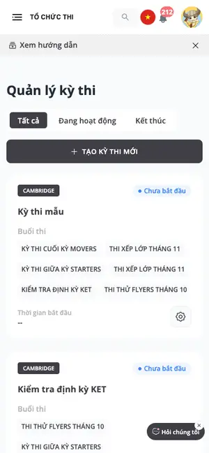 Quản lý kỳ thi