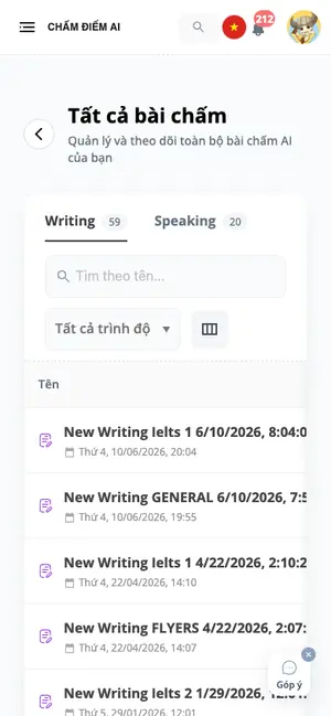 Tất cả bài chấm