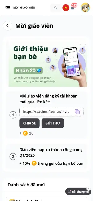 Mời giáo viên