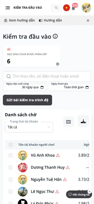 Kiểm tra đầu vào