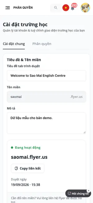 Cài đặt trường học