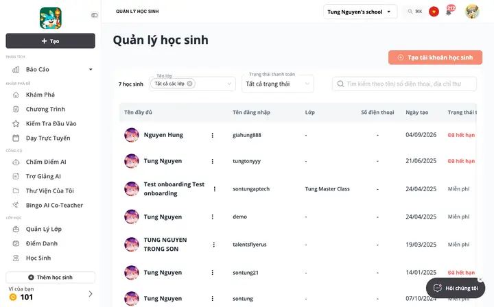 Quản lý học sinh