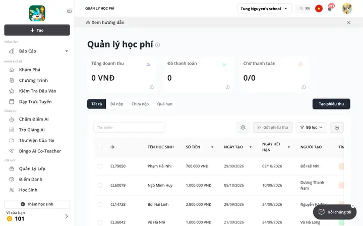 Quản lý học phí