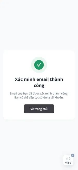 Xác minh email thành công