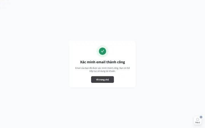 Xác minh email thành công